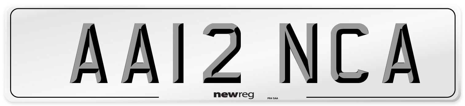 AA12 NCA Number Plate from New Reg